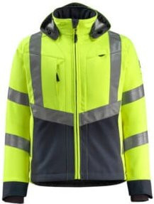 Mascot Blackpool Soft Shell Jacke EN ISO 20471 Class 3 in Gelb/Schwarzblau Größe 4XL - Bild 1