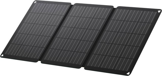AUFU Tragbares Solarpanel 30W Faltbares Mobiles Ladegerät für Handys und Powerbanks in Schwarz - Bild 1
