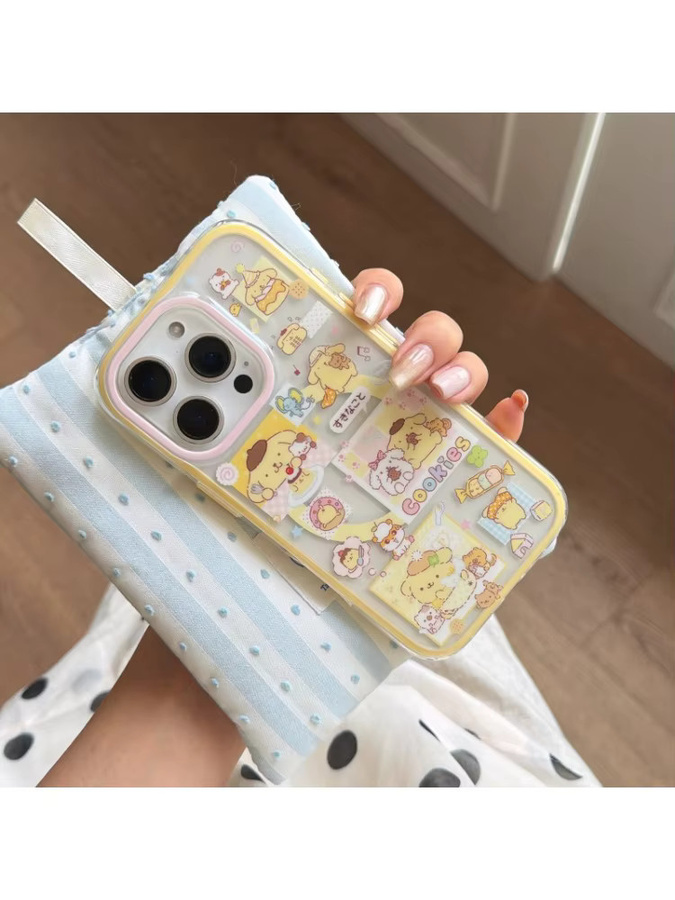 Sanrio Cartoon Pudding-Hund Handyhülle mit Magnethalterung für iPhone 17, 16 und 15 Pro Max - Bild 4