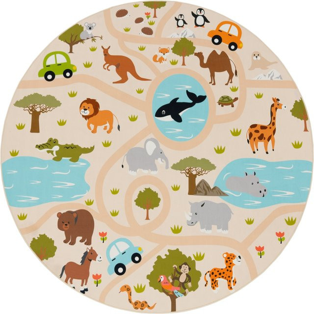 Runder Kinderteppich Bini mehrfarbig, Durchmesser: 200 cm - Bild 1