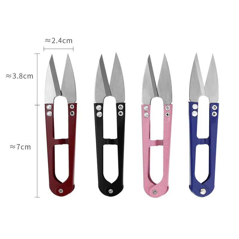 4er-Set Faden-Schere U-Form Garnschneider aus Kohlenstoffstahl für Stickerei und Handarbeit in Multicolour - Bild 2
