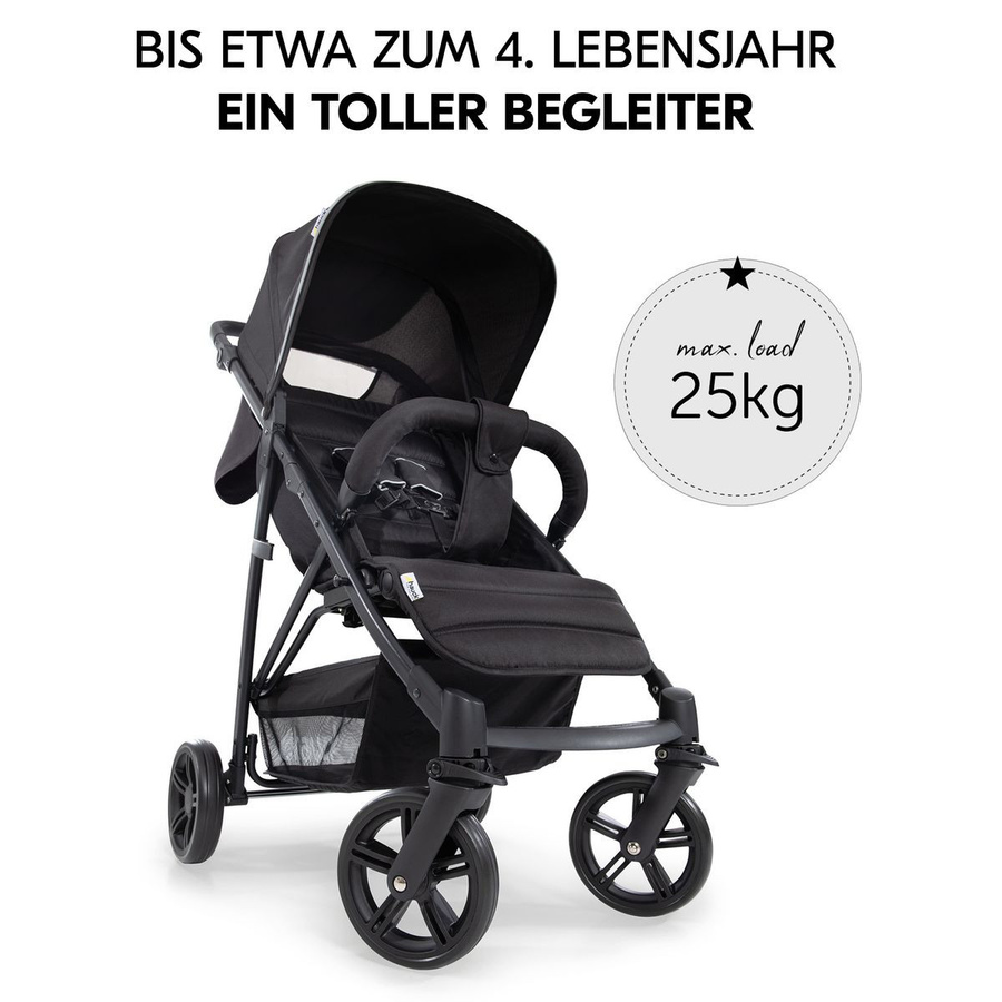 Hauck Buggy Rapid 4 mit verstellbarem Griff und XXL Zubehörpaket in Caviar Black - Bild 3