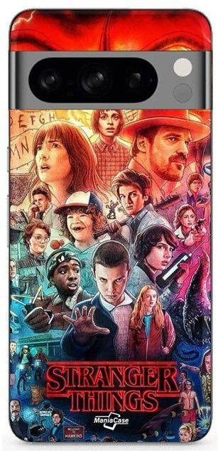 MANIACASE Schutzhülle für Google Pixel 8a Pro mit Stranger Things Staffel 4 Design in Schwarz und Multicolour - Bild 1