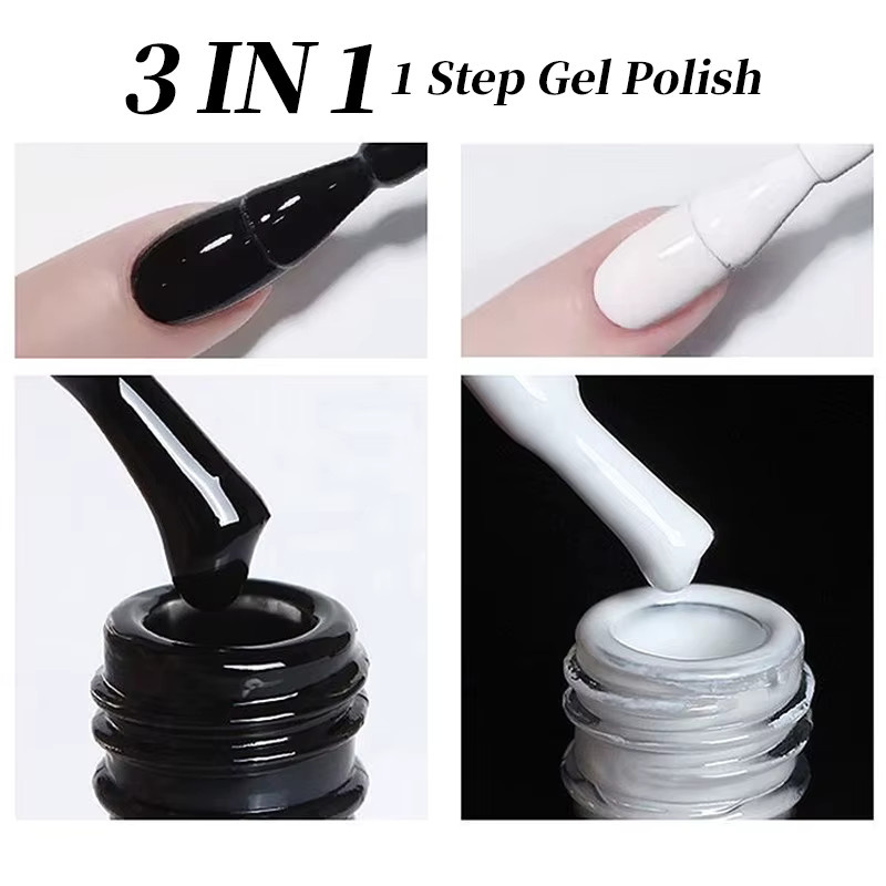UR SUGAR Gel Nagellack, Schwarz Weiß, 15 ml, Glänzend - Bild 2