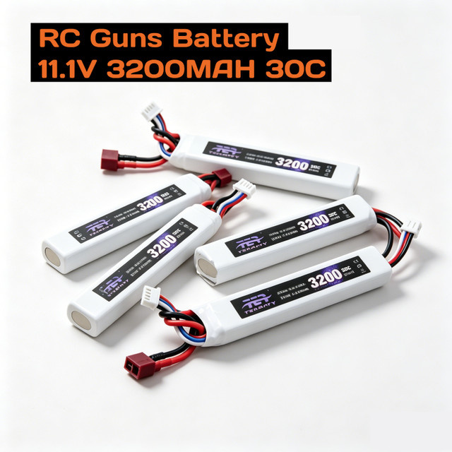 Teranty Li-Ion Akku 3200mAh 11,1V 3S 30C mit Deans T-Stecker in Weiß für Wasserpistolen, Airsoft BB Luftgewehre und elektrisches Spielzeug - Bild 1