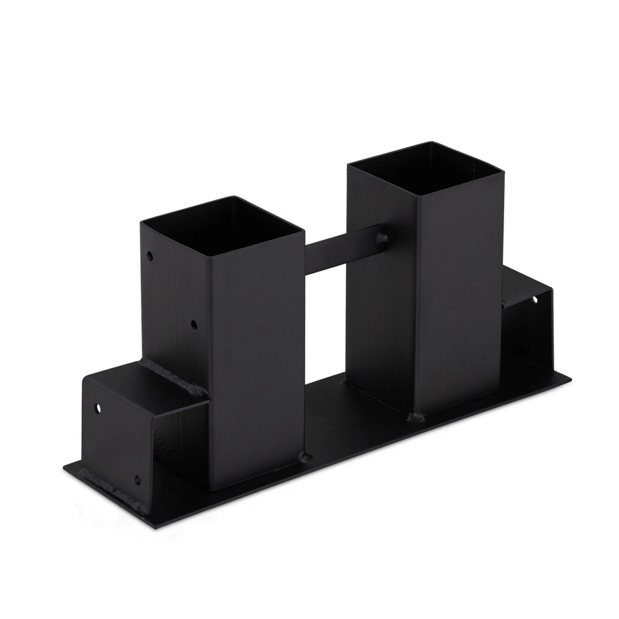 Relaxdays Holzstapelhilfe aus Stahl in Schwarz Matt, 4er Set, B/T/H: 34 x 16 x 10 cm - Bild 2