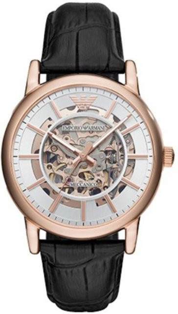Emporio Armani Armbanduhr, Automatik, Leder, Weiß, Herren - Bild 1