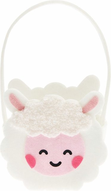 Rico Design Filz-Korb Lämmchen aus Polyesterfilz in Weiß, Durchmesser: 20 cm - Bild 1