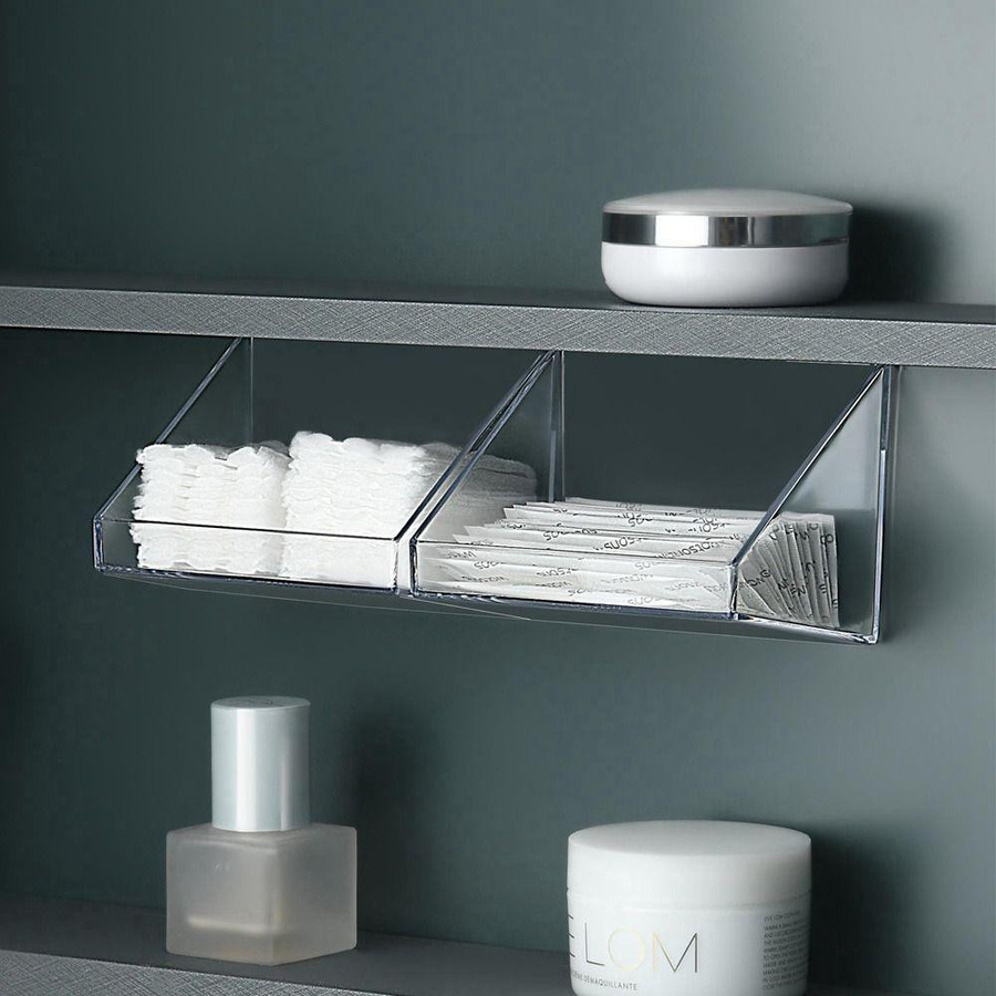 Yiran Furniture Faltbares Schuhregal zur Wandmontage in Weiß und Transparent für Badezimmer, Schlafzimmer und Wohnzimmer - Bild 2