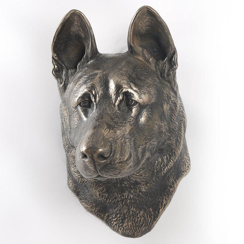 Art-Dog Wanddeko Schäferhund und Deutscher Schäferhund Büste zum Aufhängen in Braun aus Kunstharz und Metall - Bild 7