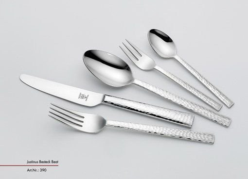 Besteckgarnitur Justinus Beat in Silber aus Edelstahl, 12-teiliges Set mit Messer, Gabel, Löffel und Teelöffel - Bild 1