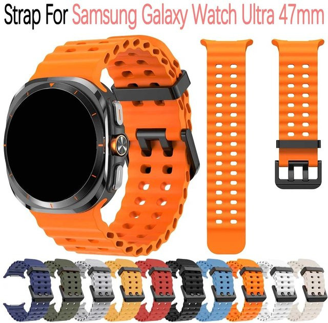 Samsung Uhrenarmband Silikon, Galaxy Watch Ultra 47mm, Marine - Bild 1