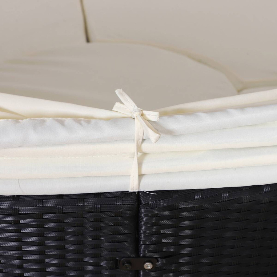 Outsunny Sonneninsel aus Polyrattan mit Sonnendach in Schwarz und Beige, B/H/T: 175 x 147 x 180 cm - Bild 3