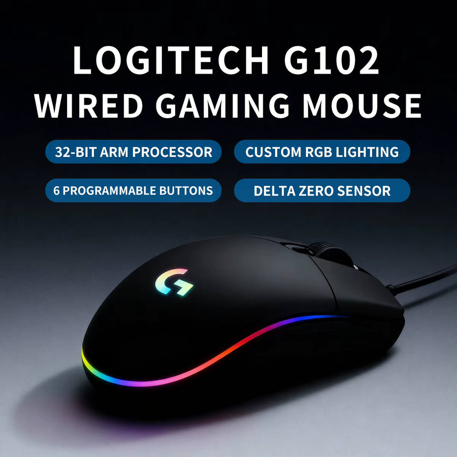 Logitech G102 Gaming-Maus mit HERO Sensor, 8000 DPI, RGB-Beleuchtung und 6 programmierbaren Tasten in Schwarz - Bild 3