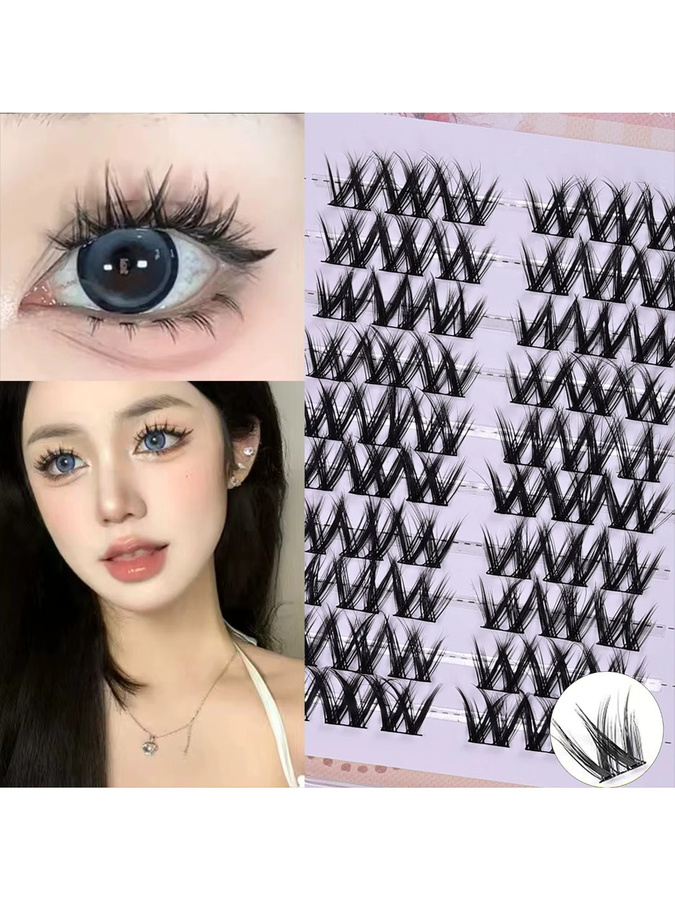 JIEFUXIN Cluster-Wimpern, Black, Unisex, Natürlich - Bild 5