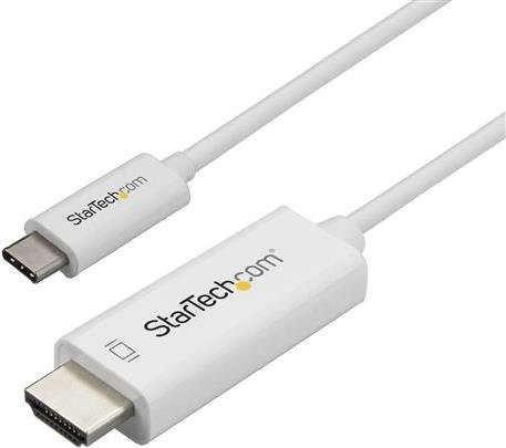 StarTech.com USB-C auf HDMI Kabel in Weiß, 1m, 4K bei 60Hz, externer Videoadapter VL100