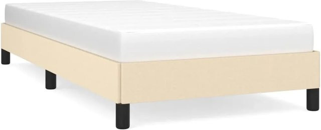 vidaXL Bettgestell aus Stoff in Beige mit gepolstertem Rahmen, B/T/H: 90 x 190 x 193 cm - Bild 1