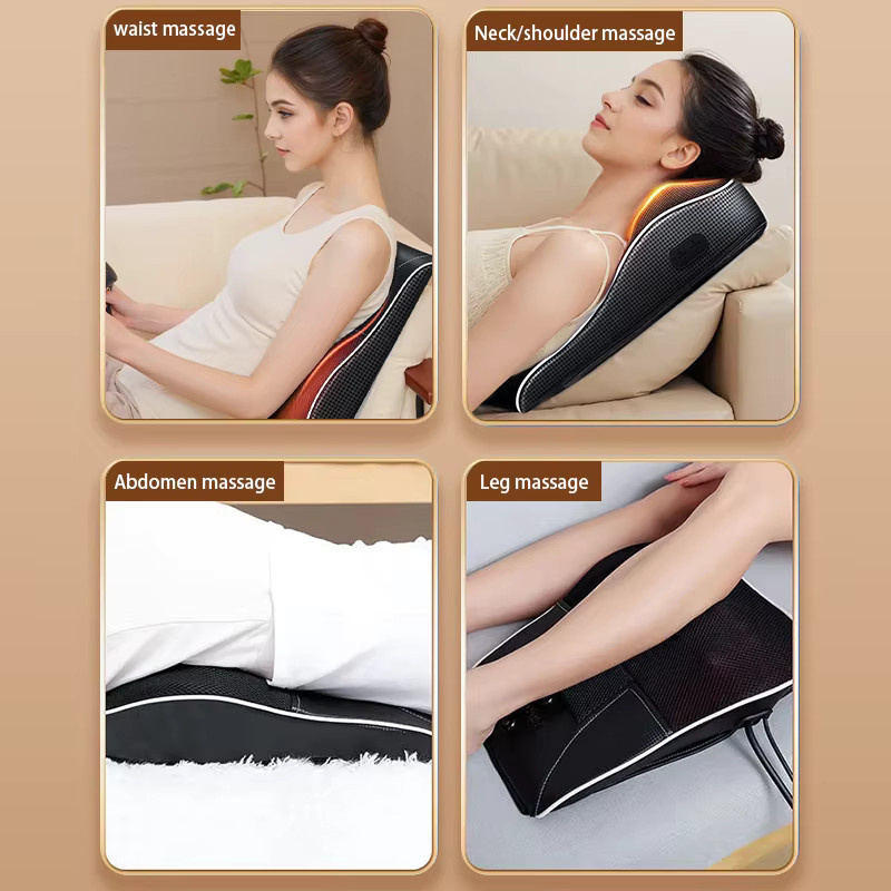JAIYORL Elektrisches Shiatsu Massagegerät für Kopf, Hals und Rücken mit Heizfunktion und Vibration in Schwarz - Bild 4