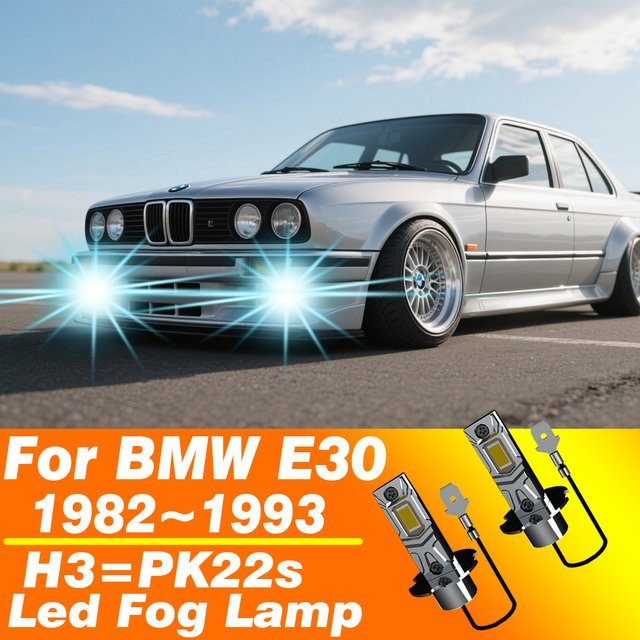 Neallor H3 LED Nebelscheinwerfer Set PK22s Canbus 12V 55W in Silber für BMW E30 und R1200C - Bild 1