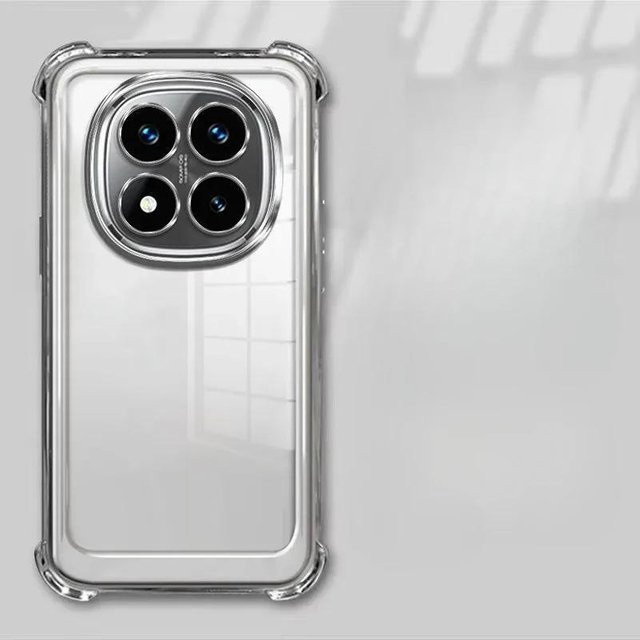 Xiaomi Redmi Note 15 Pro Plus 5G Handyhülle mit Anti-Drop Bumper und Matt-Punkt-Struktur in Transparent - Bild 1