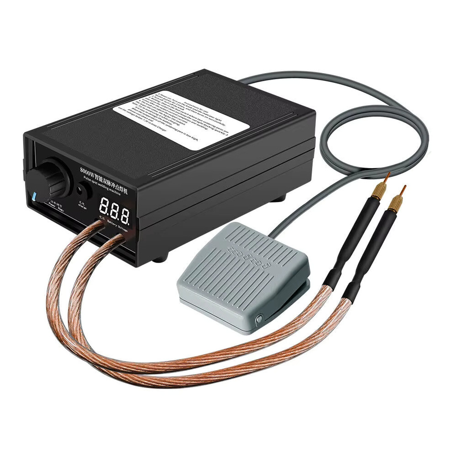 Digitales 8000 W Spot Schweißer Kit mit Fußpedal und Control Board für 18650 Lithium-Batterien, Schwarz - Bild 3