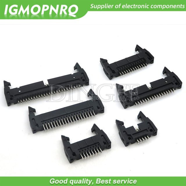 5 Stück IDC Box Header Stecker rechtwinklig 2,54mm Pitch für FC-Kabel, Farbe: Schwarz - Bild 1
