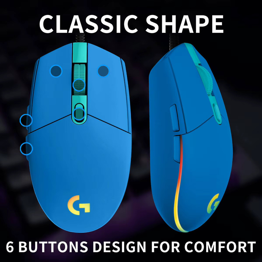 Logitech G203 RGB Gaming-Maus in Schwarz mit 8000 DPI - Bild 4
