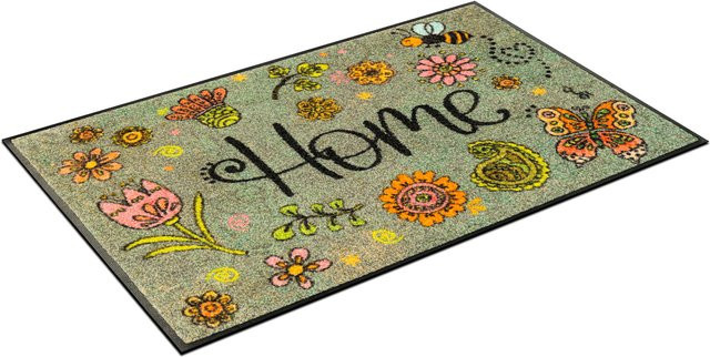 wash+dry by Kleen-Tex Fußmatte mit Blumenmuster in Multicolour, rutschhemmend und UV-beständig, B: 75,0 cm x T: 50,0 cm - Bild 1