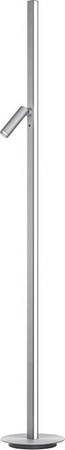 Bankamp Line 6138 LED-Stehleuchte in Silber aus Aluminium mit dimmbarer Leselampe und dim2warm Funktion (2200K - 2700K)