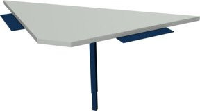 Rocholz Ecktisch SYSTEM 2000 angebaut trapezförmig B/T/H: 92 x 70 x 69-96 cm - Bild 1