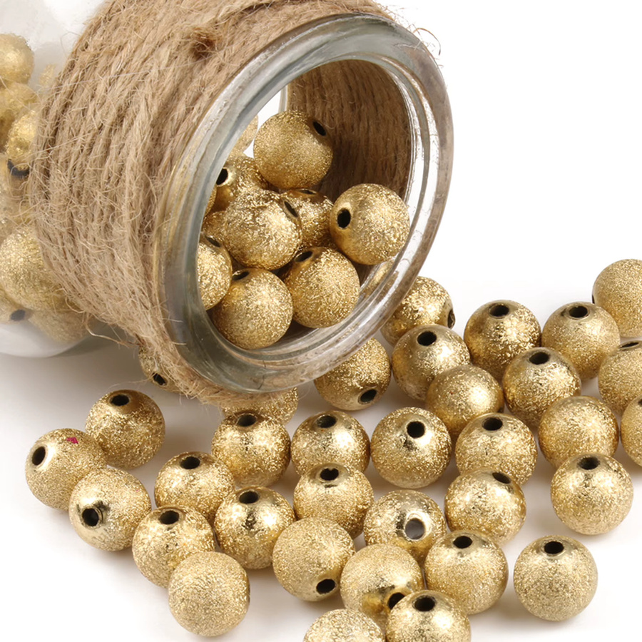 LNMBII Abstandshalter-Faltenperlen, silbrig-goldfarben, Kunststoff, 4–12 mm, Unisex - Bild 1