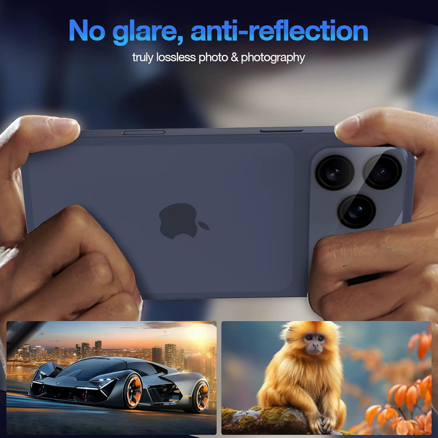 3er-Set NYFundas Kamera-Objektivschutz aus gehärtetem Glas für iPhone 17 Pro Max, 16 Plus, 15, 14, 13, Mini, 12, 11 in Transparent - Bild 4