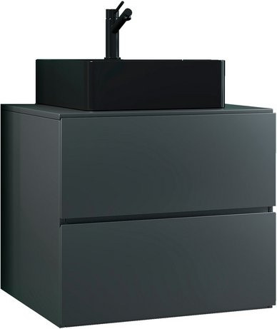 VCM Waschplatz-Set Lendas, 2-teilig mit Unterschrank und Waschbecken, anthrazit-grau, Breite: 60 cm - Bild 1
