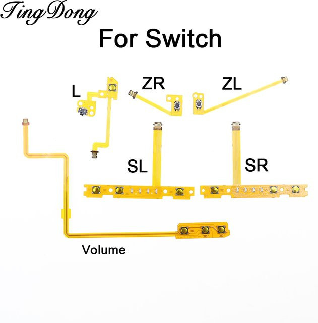 TingDong Ersatz-Flexkabel-Set für Nintendo Switch Joy-Con Links und Rechts mit ZL ZR L SL SR Tasten zur Controller-Reparatur - Bild 1