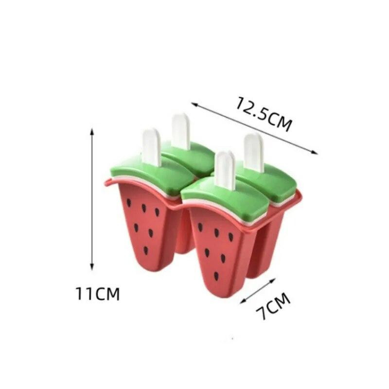 Love Home Garden Eiscreme-Form in Wassermelonen-Design mit Deckel, rot, ideal für DIY Eis am Stiel aus Saft oder Milch - Bild 2