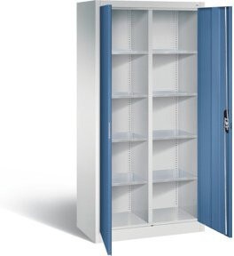 C+P Werkzeugschrank Acurado mit Zylinderschloss, Front Fernblau, Korpus Lichtgrau, H x B x T: 195 x 93 x 50 cm - Bild 1
