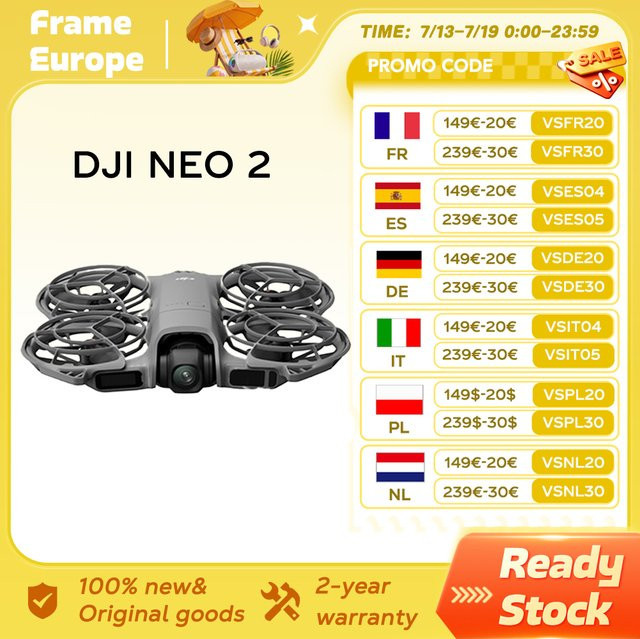 DJI Neo 2 Drohne mit 4K Kamera und stabilisierter Videoaufnahme, 151g leicht und tragbar mit Propellerschutz - Bild 1