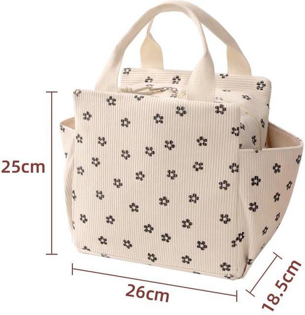 Thermoisolierte Cord Lunchtasche Love Home Garden als Kühltasche und Picknicktasche in Weiß - Bild 1