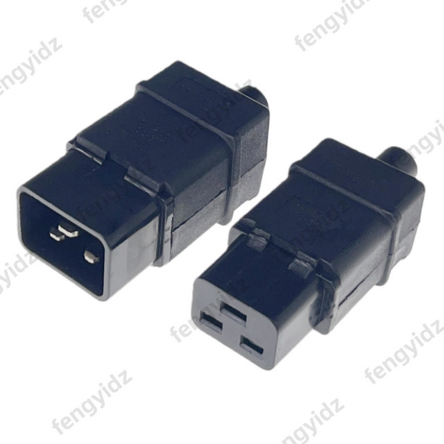 Fengyidz Universeller AC-Stromkabelstecker IEC320 C19 und C20 in Schwarz - Bild 1