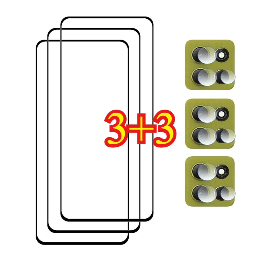 6in1 Vollständiges Schutzset mit Glas für Motorola Moto G86 G56 G15 G05 E15 G75 G55 G35 inklusive Kamera Objektiv Schutz Film in Transparent - Bild 2