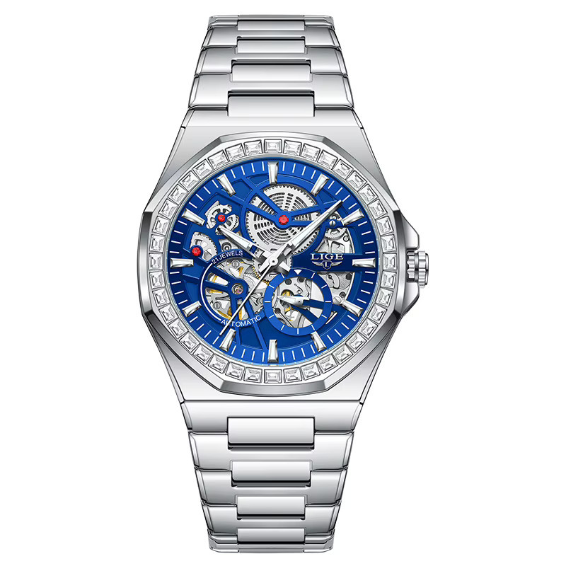 LIGE Armbanduhr Automatik, Edelstahl, Herren, Datum, Leuchtzeiger - Bild 6
