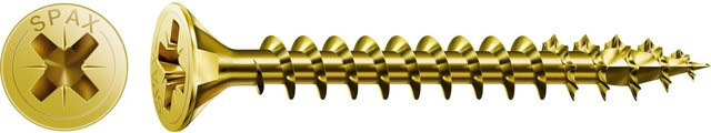 Spax Senkkopf Universalschraube mit Pozidriv-Antrieb aus Stahl, verzinkt, Durchmesser: 4,5 mm, Länge: 50 mm, 10 Stück - Bild 1