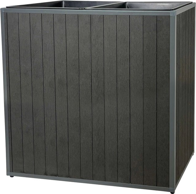 LAMORENDA Pflanzgefäß aus WPC mit Einsatz in Anthrazit, B/T/H: 67 x 33,5 x 69 cm - Bild 1