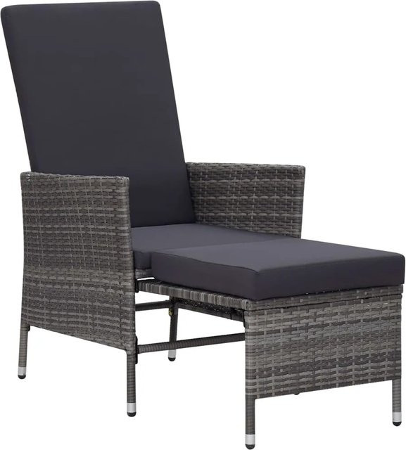 vidaXL 2-tlg Garten-Lounge-Set aus Poly-Rattan mit Kissen in Grau und Anthrazit - Bild 1