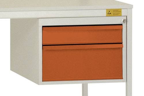 Manuflex LD4702.2001 ESD Gehäuse-Unterbau in Orange mit 2 Schubfächern und einer Nutzhöhe von 300 mm - Bild 1