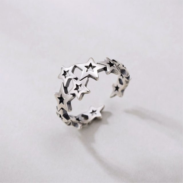 Ring 925 Silber, Stern, Vintage - Bild 1