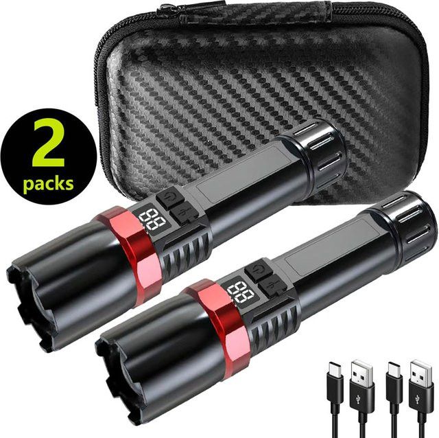 Heinast Tragbare LED-Taschenlampe mit Zoom und Typ-C-Ladefunktion, wasserdicht und wiederaufladbar für Outdoor-Aktivitäten - Bild 1