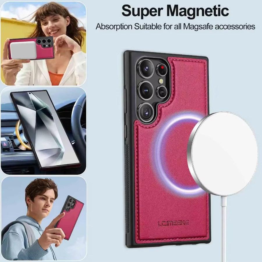 Samsung Flip Cover mit abnehmbarer Brieftasche und Kartenhalter in Schwarz für Galaxy S25 Ultra, S24 FE und S23 Plus mit Handgelenkschlaufe und Ständerfunktion - Bild 3