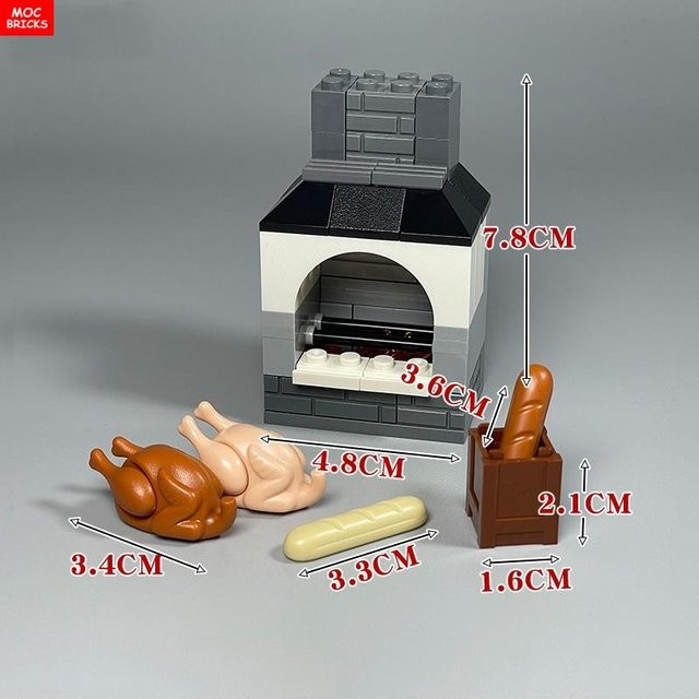 Yiran toy MOC Bausteine Ofen Kochbereich Konstruktionssteine 6–12 Jahre - Bild 1