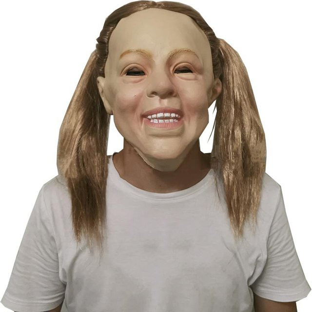 Latexmaske Mädchen, Requisiten für Cosplay, Halloween-Kostüme und Partys, braun - Bild 1